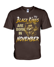 Load image into Gallery viewer, Black Kings Are Born In   November   Trending For Birthday Gift Guys V-Neck
