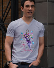 Load image into Gallery viewer, Butterflies Find Joy In The Journey Gift For Daughter Guys V-Neck
