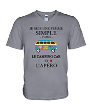 Load image into Gallery viewer, Je Suis Une Femme Simple J'aime Le Camping Car Et L'apero Guys V-Neck
