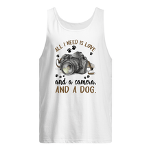 Load image into Gallery viewer, All I Need IS Love And A Camera And A Dog Gift For Dog Lovers Unisex Tank Top
