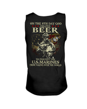 Load image into Gallery viewer, 8th Day God Created Beer To Prevent The Us Marine Unisex Tank Top
