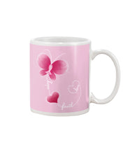 Load image into Gallery viewer, Faith Butterfly Breast Cancer Awareness Custom Design Mug

