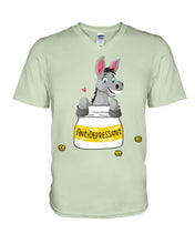 Load image into Gallery viewer, Funny Donkey Anti Depressant Meaning Gift For Women Guys V-Neck
