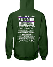 Load image into Gallery viewer, I Am A Runner I Run Because I Really Like Food Custom Design Hoodie
