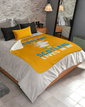 Load image into Gallery viewer, I May Not Live In Scotland But Scotland Lives In Me Custom Design Sherpa Blanket
