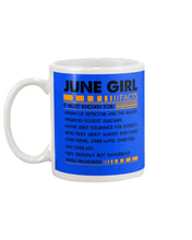 Load image into Gallery viewer, June Girl Facts Very Friendly But Dangerous Custom Design Mug
