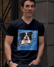 Load image into Gallery viewer, Border Collie In Denim Pocket Gift For Dog Lovers Guys V-Neck
