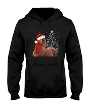 Load image into Gallery viewer, Cute Horse With Santa Hat Lovely Christmas Tree Gift For Horse Lovers Hoodie
