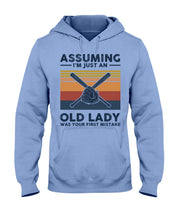 Load image into Gallery viewer, Assuming I;m Just An Old Lady Was Your First Mistake Gift For Softball Lovers Hoodie
