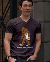 Load image into Gallery viewer, Bigfoot Come And Take It Simple Custom Design Guys V-Neck
