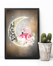 Load image into Gallery viewer, Gift For Flamigo Lovers I Love You To The Moon And Back Vertical Poster
