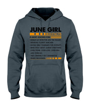 Load image into Gallery viewer, June Girl Facts Very Friendly But Dangerous Custom Design Hoodie
