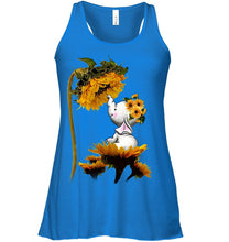 Load image into Gallery viewer, Elephant Sunflower Special Custom Design For Cute Girls Ladies Flowy Tank
