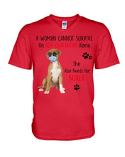 Load image into Gallery viewer, A Woman Can't Survive On Self-quarantine Alone Also Needs Boxer Guys V-Neck
