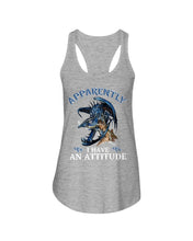 Load image into Gallery viewer, Apparently I Have An Attitude Blue Dragon Ladies Flowy Tank
