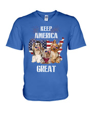 Load image into Gallery viewer, Keep America Great Yorkshire Terrier Gift For Dog Lovers Guys V-Neck
