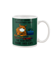 Load image into Gallery viewer, Cute Phone Case Gift For Books And Cats Lovers A Woman Cannot Be Quarantined Alone Mug
