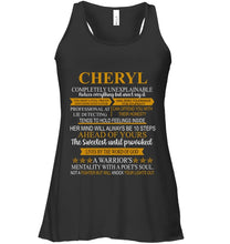 Load image into Gallery viewer, Cheryl Custom Name Gift A Warrior's Mentality With A Poet's Soul Ladies Flowy Tank
