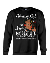 Load image into Gallery viewer, Betty Boop February Girl Living My Best Life Birthday Meaningful Gift Sweatshirt

