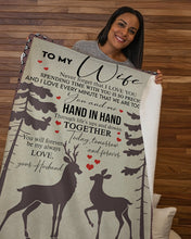 Load image into Gallery viewer, Hunting Deer You And Me Hand In Hand Gift For Wife Sherpa Blanket

