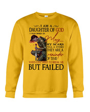 Load image into Gallery viewer, I'm Daughter Of God I Was Born In May My Scars Tell A Story Sweatshirt
