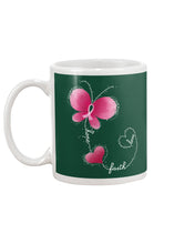 Load image into Gallery viewer, Faith Butterfly Breast Cancer Awareness Custom Design Mug
