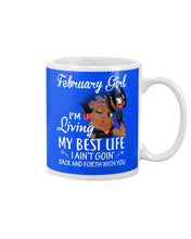 Load image into Gallery viewer, Betty Boop February Girl Living My Best Life Birthday Meaningful Gift Mug
