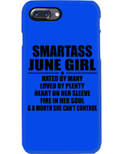Load image into Gallery viewer, Birthday Gift For Smartass June GirlHeart On Her Sleeve Phone case
