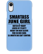 Load image into Gallery viewer, Birthday Gift For Smartass June GirlHeart On Her Sleeve Phone case
