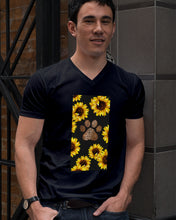 Load image into Gallery viewer, Dog Paw Sunflower  Special Custom Design For Dog Lovers Guys V-Neck
