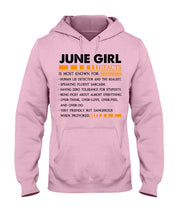 Load image into Gallery viewer, June Girl Facts Very Friendly But Dangerous Custom Design Hoodie
