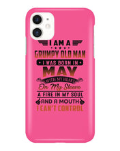 Load image into Gallery viewer, I'm A Grumpy Old Man I Was Born In May With My Heart Phone case
