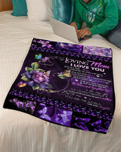 Load image into Gallery viewer, Daughter Gift For Loving Mom With Butterfly You're The World Fleece Blanket
