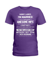 Load image into Gallery viewer, Gift For Husband I'm The Lucky One Because I Get To Be Her Husband Ladies Tee
