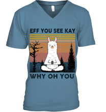 Load image into Gallery viewer, Eff You See Kay Why Oh You Llama Special Custom Design Guys V-Neck
