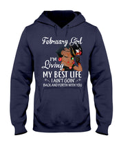 Load image into Gallery viewer, Betty Boop February Girl Living My Best Life Birthday Meaningful Gift Hoodie
