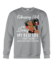 Load image into Gallery viewer, Betty Boop February Girl Living My Best Life Birthday Meaningful Gift Sweatshirt

