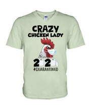 Load image into Gallery viewer, Crazy Chicken Lady 2020 Quarantined Gift For Chicken Lovers Guys V-Neck
