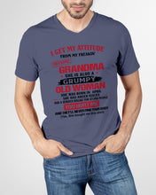 Load image into Gallery viewer, I Get My Attitude From My Freakin' Awesome Grandma Who Was Born In April Guys V-Neck
