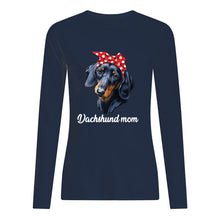 Load image into Gallery viewer, Dachshund Mom With Polka Dots Hair Red Bow Gift For Dog Lovers Unisex Long Sleeve
