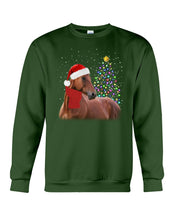 Load image into Gallery viewer, Cute Horse With Santa Hat Lovely Christmas Tree Gift For Horse Lovers Sweatshirt
