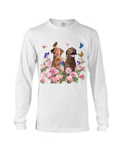 Load image into Gallery viewer, Gift For Dog LoversChesapeake Bay Retriever With Peonies Unisex Long Sleeve
