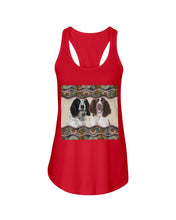Load image into Gallery viewer, Lovley Phone Case Two Dogs Gift For English Springer Spaniel Lovers Ladies Flowy Tank
