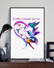Load image into Gallery viewer, Hummingbirds Heart Shaped I Am A Simple Woman Gift For Mom Vertical Poster
