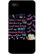 Load image into Gallery viewer, Butterflies When I Miss You I Just Have To Look Inside My Heart Gift For Lover Phone case
