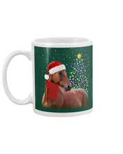Load image into Gallery viewer, Cute Horse With Santa Hat Lovely Christmas Tree Gift For Horse Lovers Mug
