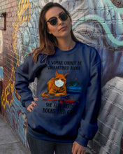 Load image into Gallery viewer, Cute Phone Case Gift For Books And Cats Lovers A Woman Cannot Be Quarantined Alone Sweatshirt
