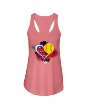 Load image into Gallery viewer, Lovely Phone Case My Heart Is On Field Gift For Softball Lovers Ladies Flowy Tank
