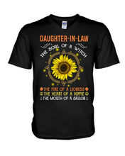 Load image into Gallery viewer, Daughter-in-law A Soul Of A Witch Fire Of A Lioness Guys V-Neck
