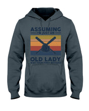 Load image into Gallery viewer, Assuming I;m Just An Old Lady Was Your First Mistake Gift For Softball Lovers Hoodie
